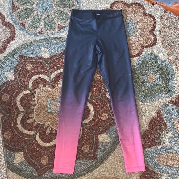 EUC NIKE PRO HYPERWARM SMALL OMBRÉ LEGGINGS - Picture 2 of 11